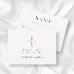 Cartons Réponse Croix religieuse Marine Blue Boy Première communio