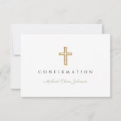 Cartons Réponse Croix Religieuse Vert Sauge Confirmation (Dos)