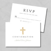 Cartons Réponse Croix Religieuse Vert Sauge Confirmation