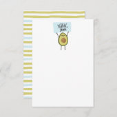 Cartons Réponse Cute Avocado avec signe merci (Devant / Derrière)