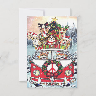 Cartons Réponse Cute Corgi Funny Amoureux des chiens de Noël Corgi