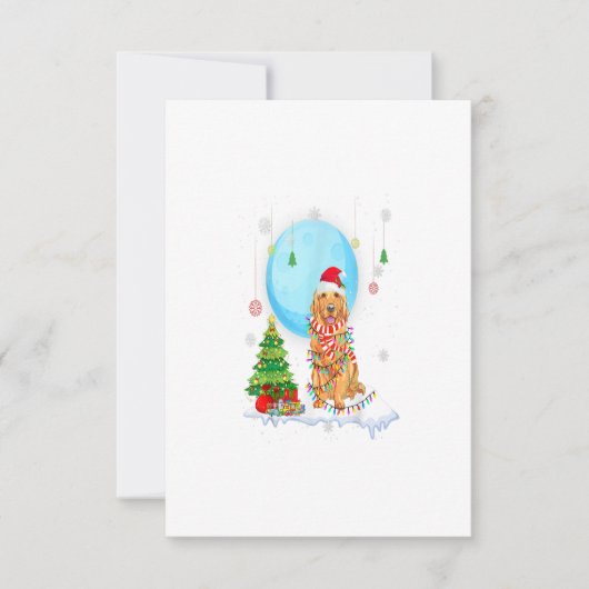 Cartons Réponse Cute Golden Retriever Christmas Dog Light Tree (Devant)