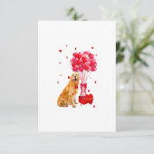 Cartons Réponse Cute Golden Retriever Valentine Day Coeur Chien Am (Debout devant)