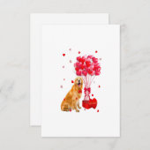 Cartons Réponse Cute Golden Retriever Valentine Day Coeur Chien Am (Devant / Derrière)