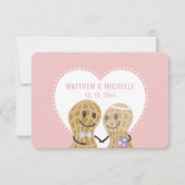 Cartons Réponse Cute Noix sur l'autre Mariage Whimsical rose (Devant)