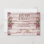 Cartons Réponse Cute Rustic Woodland Rose Mariage campagnard Flora (Devant)