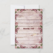 Cartons Réponse Cute Rustic Woodland Rose Mariage campagnard Flora (Dos)