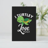 Cartons Réponse Cute Valentines Tortue I Turtley Vous Aime (Debout devant)