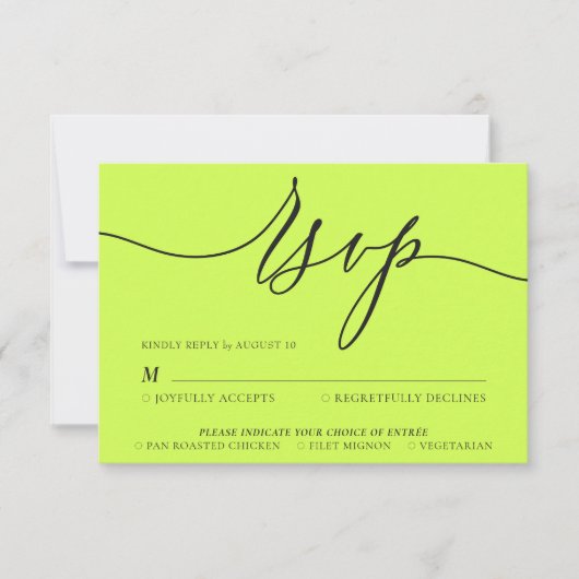 Cartons Réponse Cyber Lime Jet Black Minimal Modern (Devant)