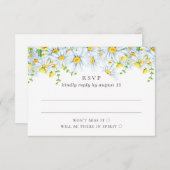 Cartons Réponse Daisy. Fleurs de campagne. Mariage fleuri du jardi (Devant / Derrière)