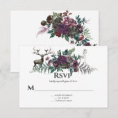 Cartons Réponse Dans le Rustique Sauvage Bourgogne Gris Floral Cer (Devant / Derrière)