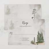 Cartons Réponse Dans les pins sauvages Mariage rustique | (Devant / Derrière)