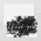 Cartons Réponse Dark Goth Black Watercolor Mariage (Devant / Derrière)