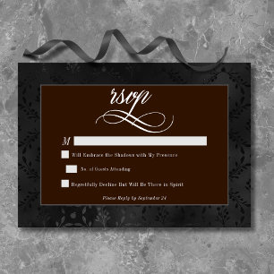 Cartons Réponse Dark Gothique Noir Floral Satin Damask Brown