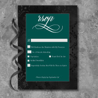 Dark Gothique Noir Floral Satin Damask Mariage Tur