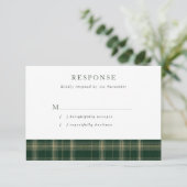 Cartons Réponse Dark Green Tartan Wedding (Debout devant)