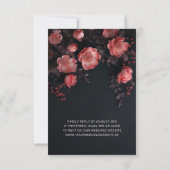 Cartons Réponse Dark Moody 3D Roses Wedding | Scan Me  (Dos)