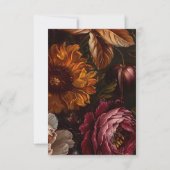Cartons Réponse Dark Moody Baroque Flowers Mariage de automne en l (Dos)