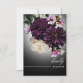 Cartons Réponse Dark Moody Midnight violet romance florale QR Code (Devant)