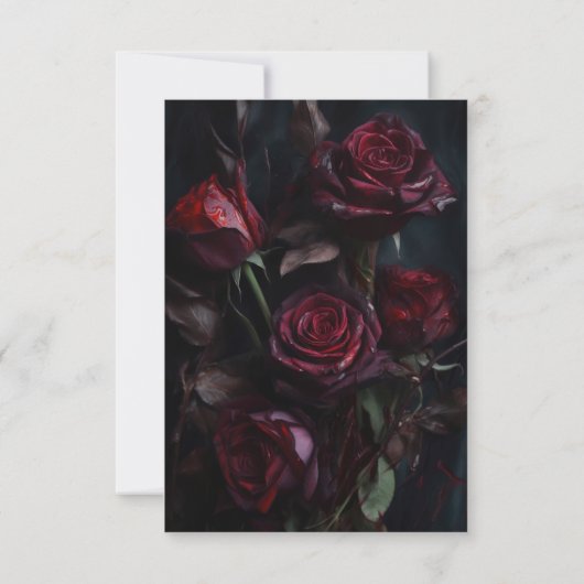Cartons Réponse Dark Moody Noir Romantique Rose Mariage simple (Dos)