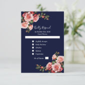 Cartons Réponse Dark moody pink and red roses navy blue wedding (Debout devant)
