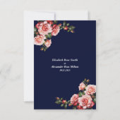 Cartons Réponse Dark moody pink and red roses navy blue wedding (Dos)