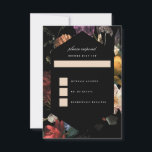 Cartons Réponse Dark Moody Romantic Floral Néerlandais<br><div class="desc">Forme d'hexagone noir comme le corps sur les flancs de bijoux foncés inspirés par les maîtres hollandais sur le dos. Customisez la couleur arrière - plan à l'avant et à l'arrière. Tout le texte est modifiable.</div>