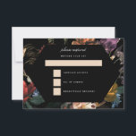 Cartons Réponse Dark Moody Romantic Floral Néerlandais<br><div class="desc">Forme d'hexagone noir comme le corps sur les flancs de bijoux foncés inspirés par les maîtres hollandais sur le dos. Customisez la couleur arrière - plan à l'avant et à l'arrière. Tout le texte est modifiable.</div>