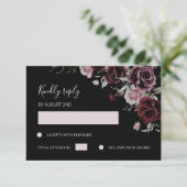 Cartons Réponse Dark Moody Romantic Watercolor Roses (Debout devant)