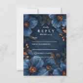 Cartons Réponse Dark Navy Botanical Romance (Devant)