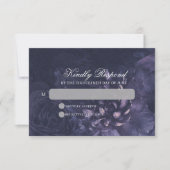 Cartons Réponse Dark Purple Gothic Boho Floral Wedding (Devant)