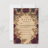 Cartons Réponse Dark Romantic Floral Wedding (Devant)