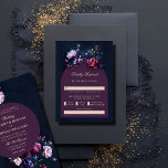 Cartons Réponse Dark Romantic Moody Florals Jewel Mauve Mariage<br><div class="desc">Un agencement floral de flores sombres moody dans les tons de bijoux encadre cette carte RSVP mariage époustouflante avec un thème romantique foncé. Un arrière - plan de marine sombre et l'arc mauve sont l'arrière - plan de la typographie classique et des touches de calligraphie élégante dans une teinte d'or...</div>