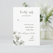 Cartons Réponse Dark Sage Green Botanical Wedding (Debout devant)