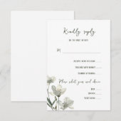 Cartons Réponse Dark Sage Green Botanical Wedding (Devant / Derrière)
