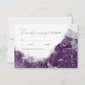Cartons Réponse Debbie U-W Marble Parties scintillant Mariage Plum (Devant)