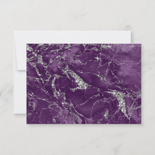 Cartons Réponse Debbie U-W Marble Parties scintillant Mariage Plum (Dos)