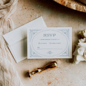 Cartons Réponse Déco moderne | Elégant Mariage blanc et bleu pouss