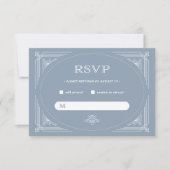 Cartons Réponse Déco moderne | Elégant Mariage bleu et blanc Dusty (Devant)
