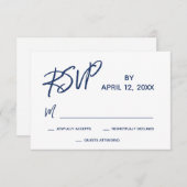 Cartons Réponse Décontracté écriture manuscrite Script Marine Mari (Devant / Derrière)