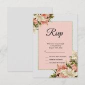 Cartons Réponse Décorations florales Anniversaire féminin (Devant / Derrière)