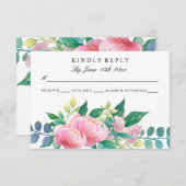 CARTONS RÉPONSE DÉCOUPAGE FLORALE DE COULEUR D'EAU CUTE (Devant / Derrière)