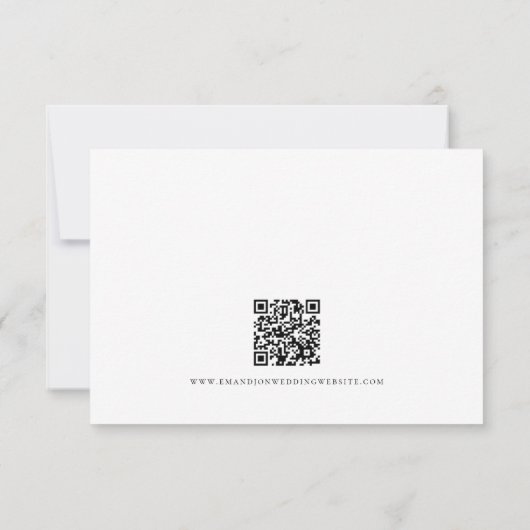 Cartons Réponse Découpage photo moderne Script QR Code Mariage (Dos)