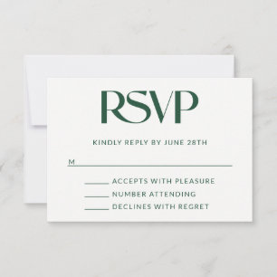 Cartons Réponse Deep Pine Serif Décoratif Mariage