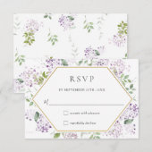 Cartons Réponse Délicat Lilac violet Mariage de verdure fleurie RS (Devant / Derrière)
