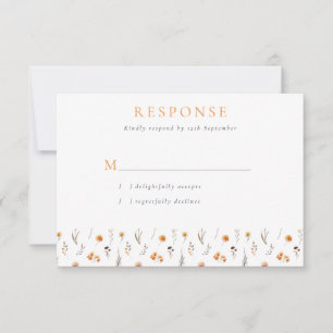 Cartons Réponse Délicat Sunflower d'automne & Mariage Fleur sauvag