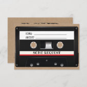 Cartons Réponse Demande de chanson de mariage Cassette Kraft vinta (Devant / Derrière)