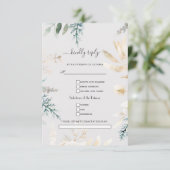 Cartons Réponse Demande de chanson de mariage feuilles dorées de v (Debout devant)