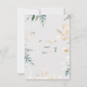 Cartons Réponse Demande de chanson de mariage feuilles dorées de v (Dos)