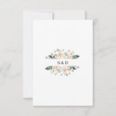 Cartons Réponse Demande de chanson de mariage Fleurs Blanches Roug (Dos)